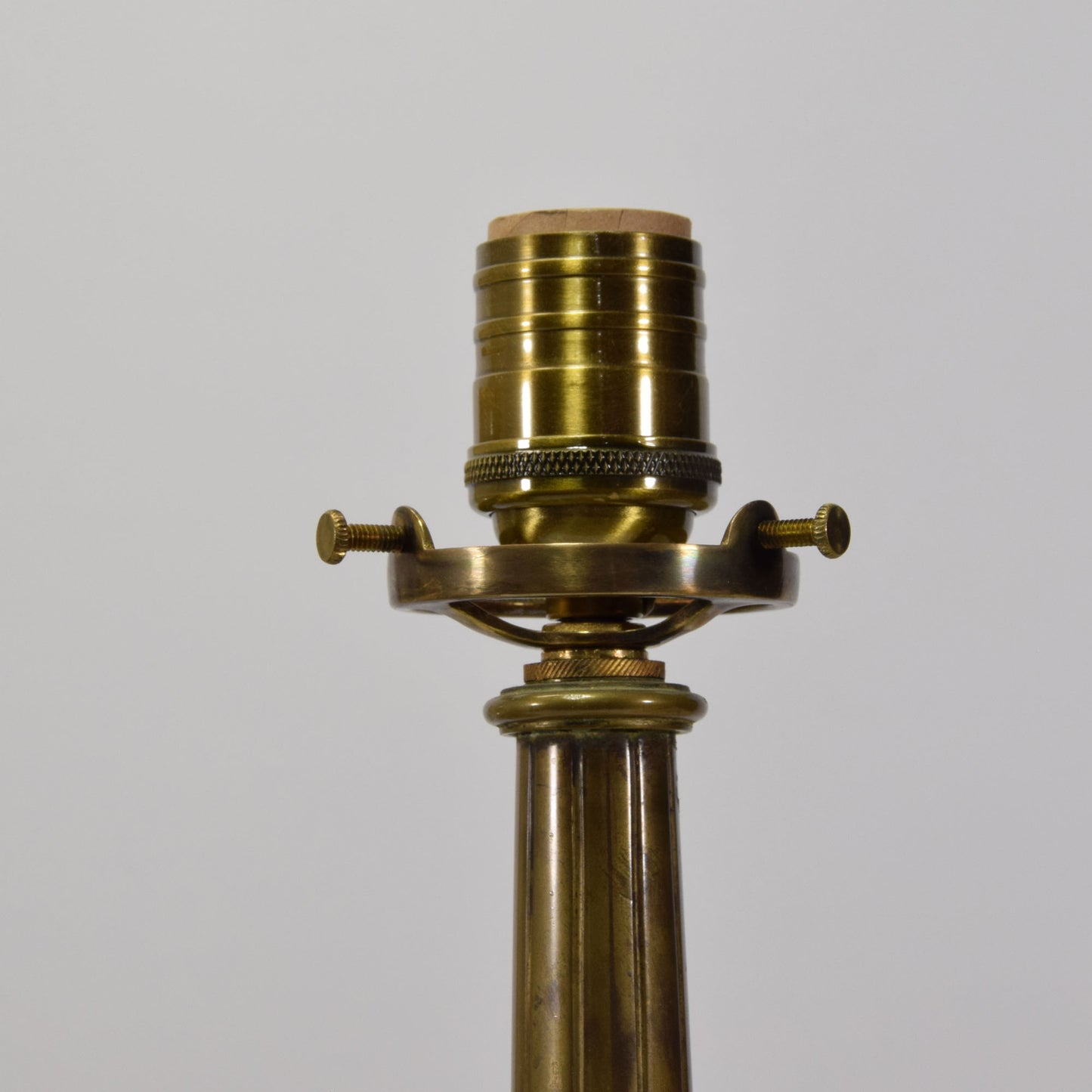 Early Bronze & Cameo Glass Torchiere Lamp Electrified
