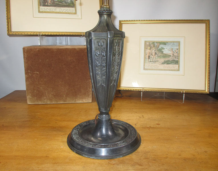 Miller Lamp Vintage-Stained Slag Glass Shade Two Light Lamp 1920's PG 42