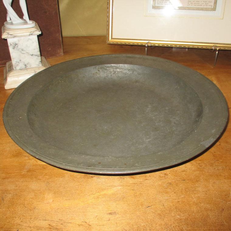Antique 17th Century English Pewter Charger 16" Diameter