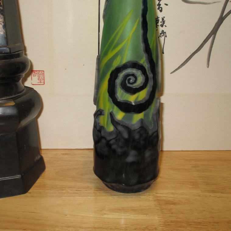Cameo Art Glass Vase Internally Decorated Cross Lorraine