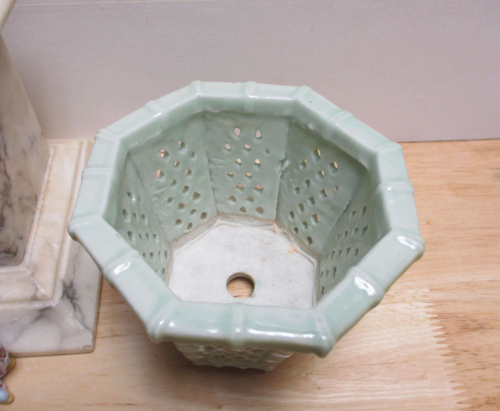 PG 57 Antique Chinese Export Porcelain Celadon Planter 19th Century