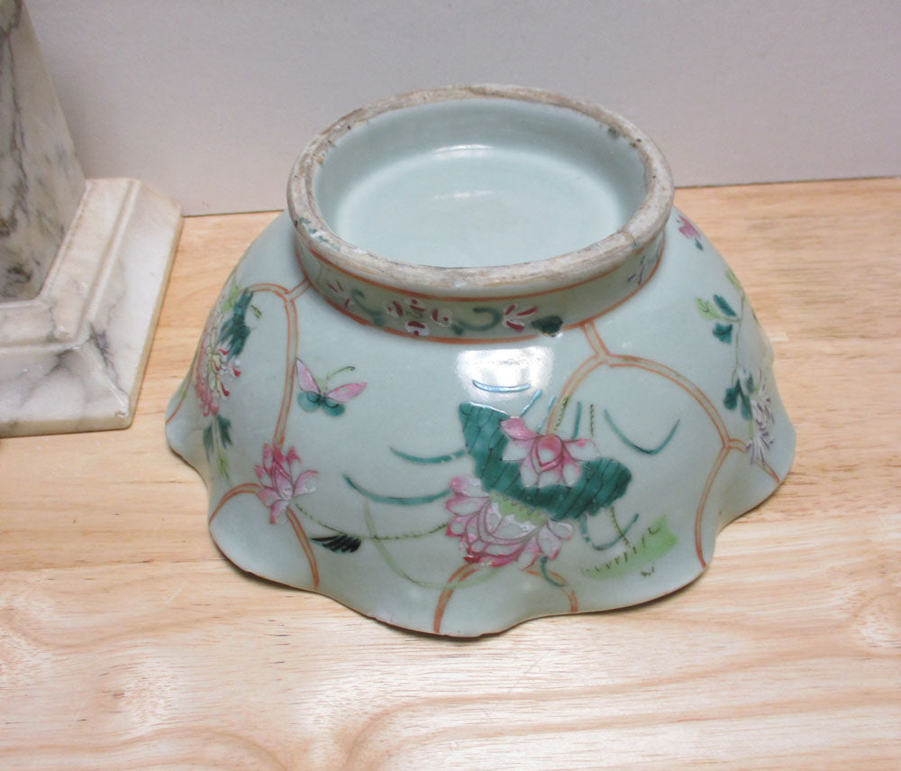 PG 57 Antique Chinese Export Porcelain Celadon Bowl 19th Century