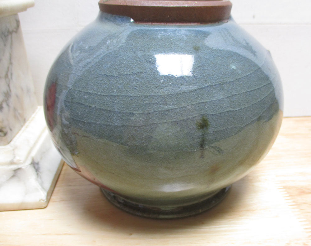PG 57 Chinese Export Jun Yao Jun Kiln Vase Purple Splashed 5 1/4" High