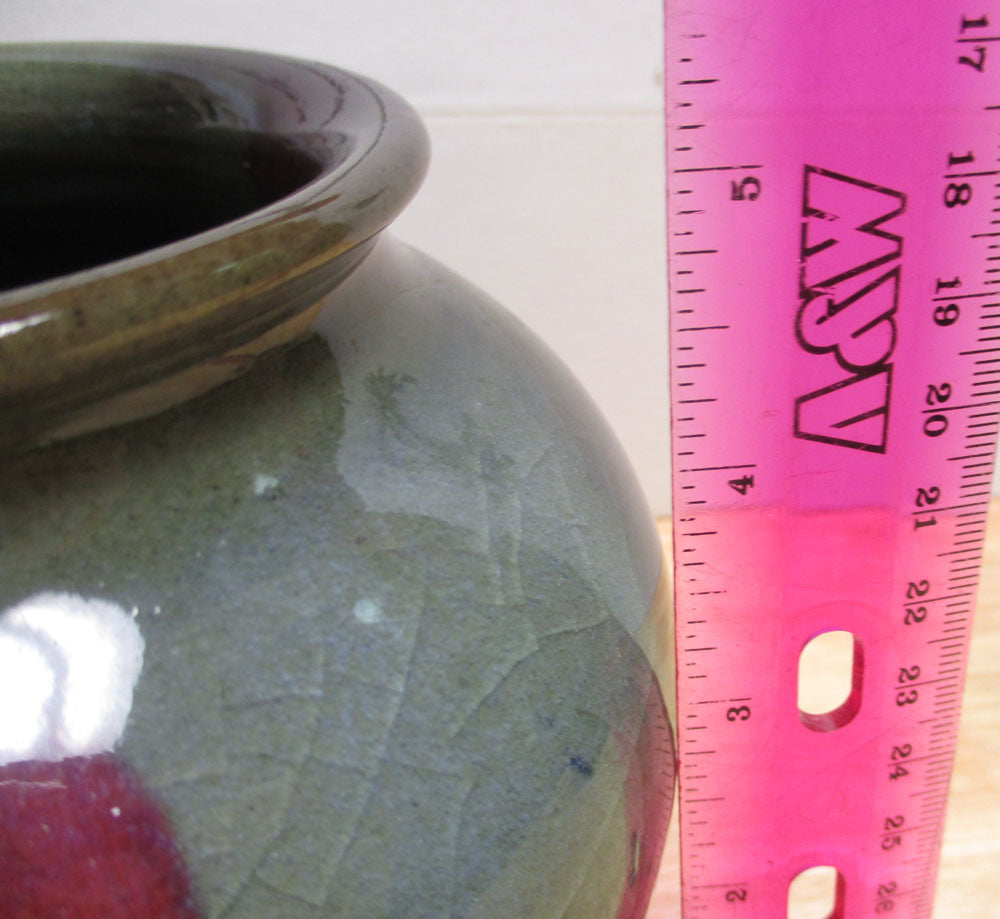 PG 57 Chinese Export Jun Yao Jun Kiln Vase Purple Splashed 5 1/4" High