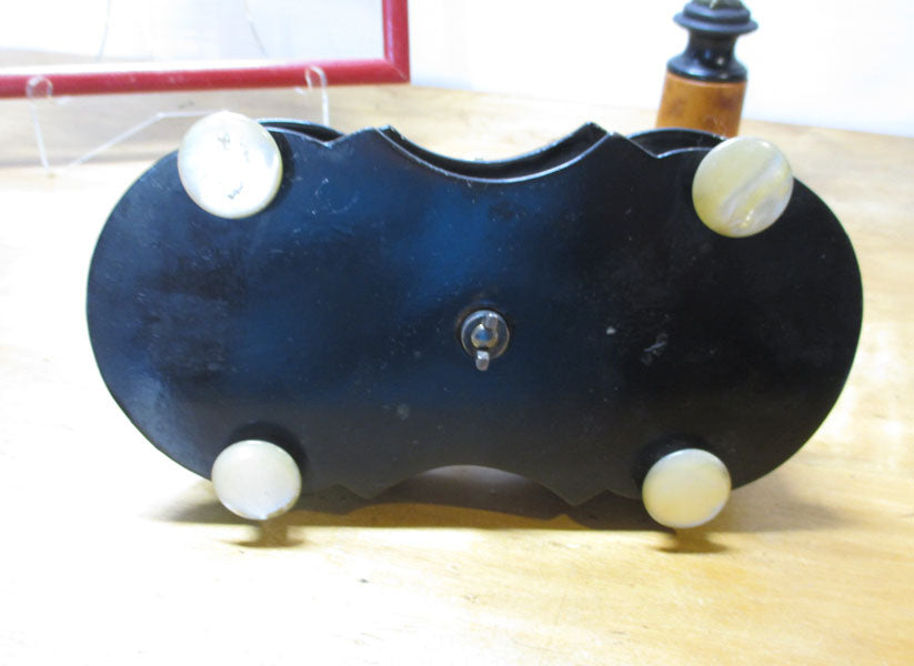 Victorian Tantalus Decanter Set Papier Mache Holder