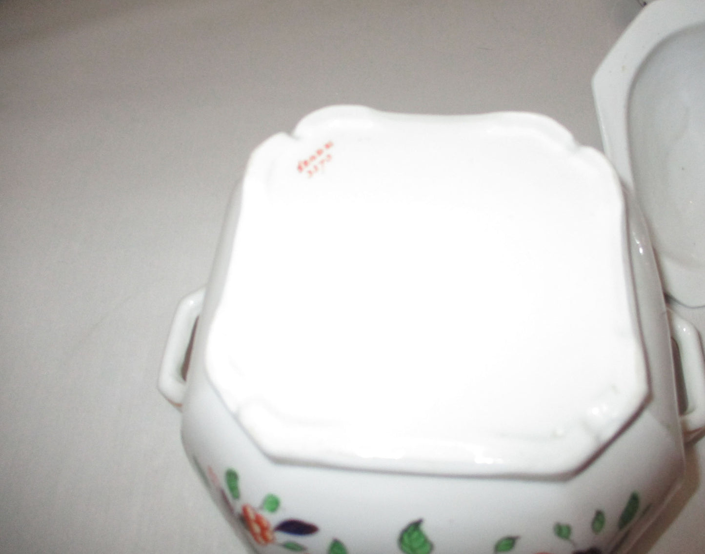 Antique Spode 3373 Early 1800's Imari Octagonal Sugar Bowl and Creamer