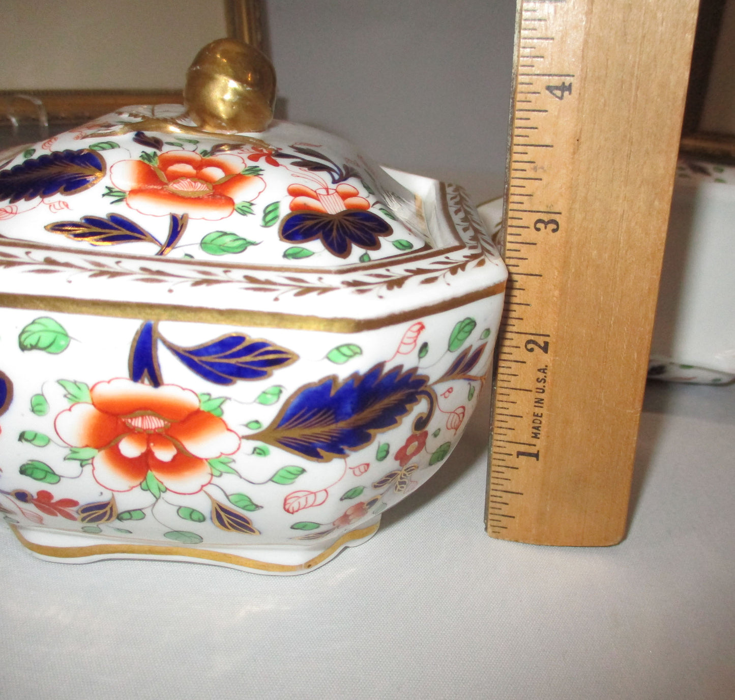 Antique Spode 3373 Early 1800's Imari Octagonal Sugar Bowl and Creamer