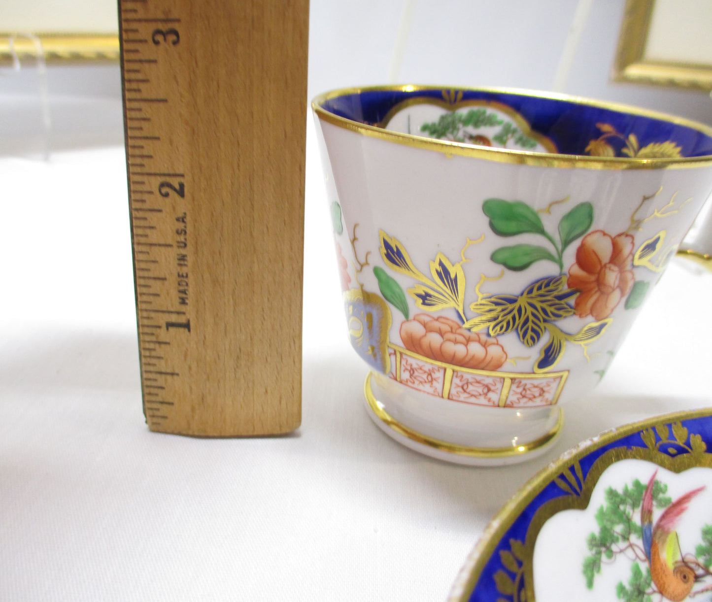 Antique Early 1800's Spode Imari Scenic Birds Pattern 2384 Cup & Saucer