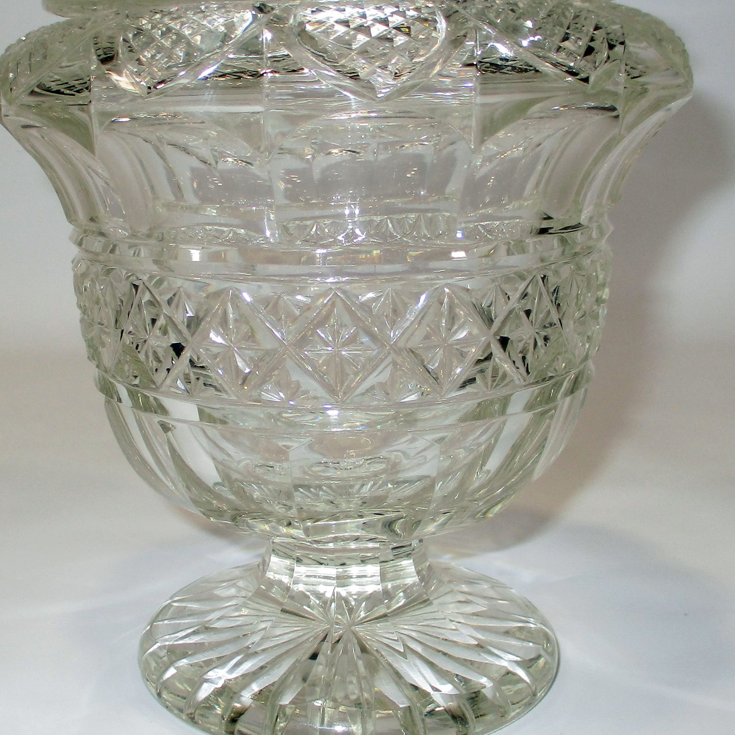 19th Century Anglo-Irish Cut Glass Covered Sweetmeat Dish or Compote