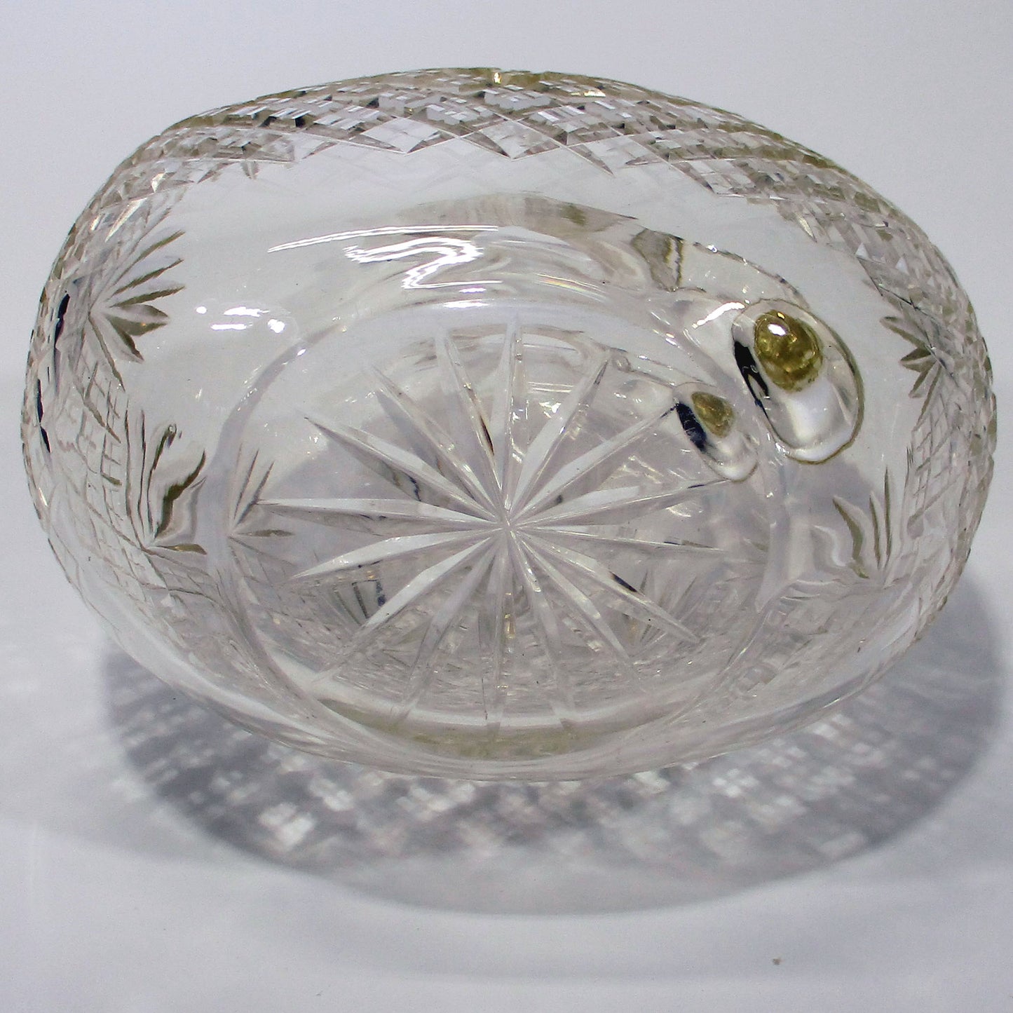 Anglo-Irish Cut Glass Late Georgian Handled Decanter with Stopper