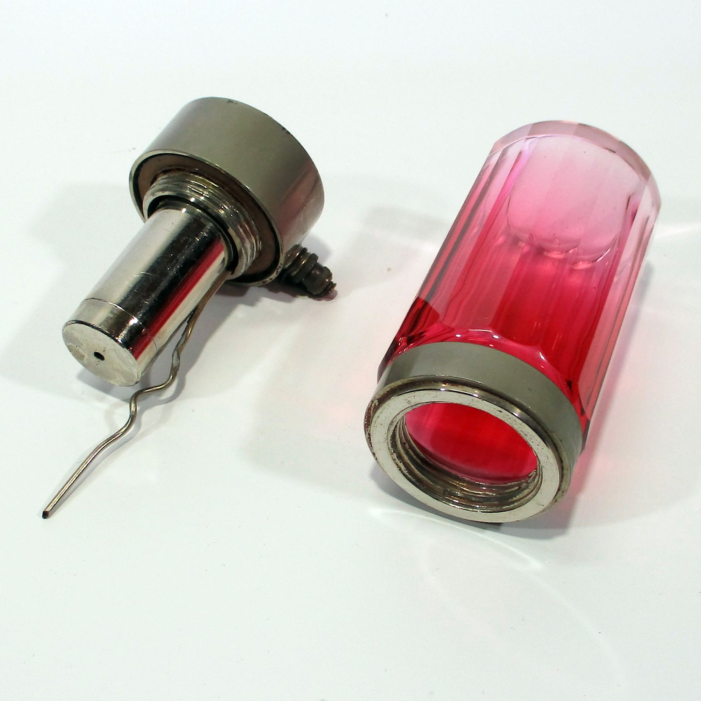 Art Deco Ruby Rubina Cut-Glass Perfume Atomizer