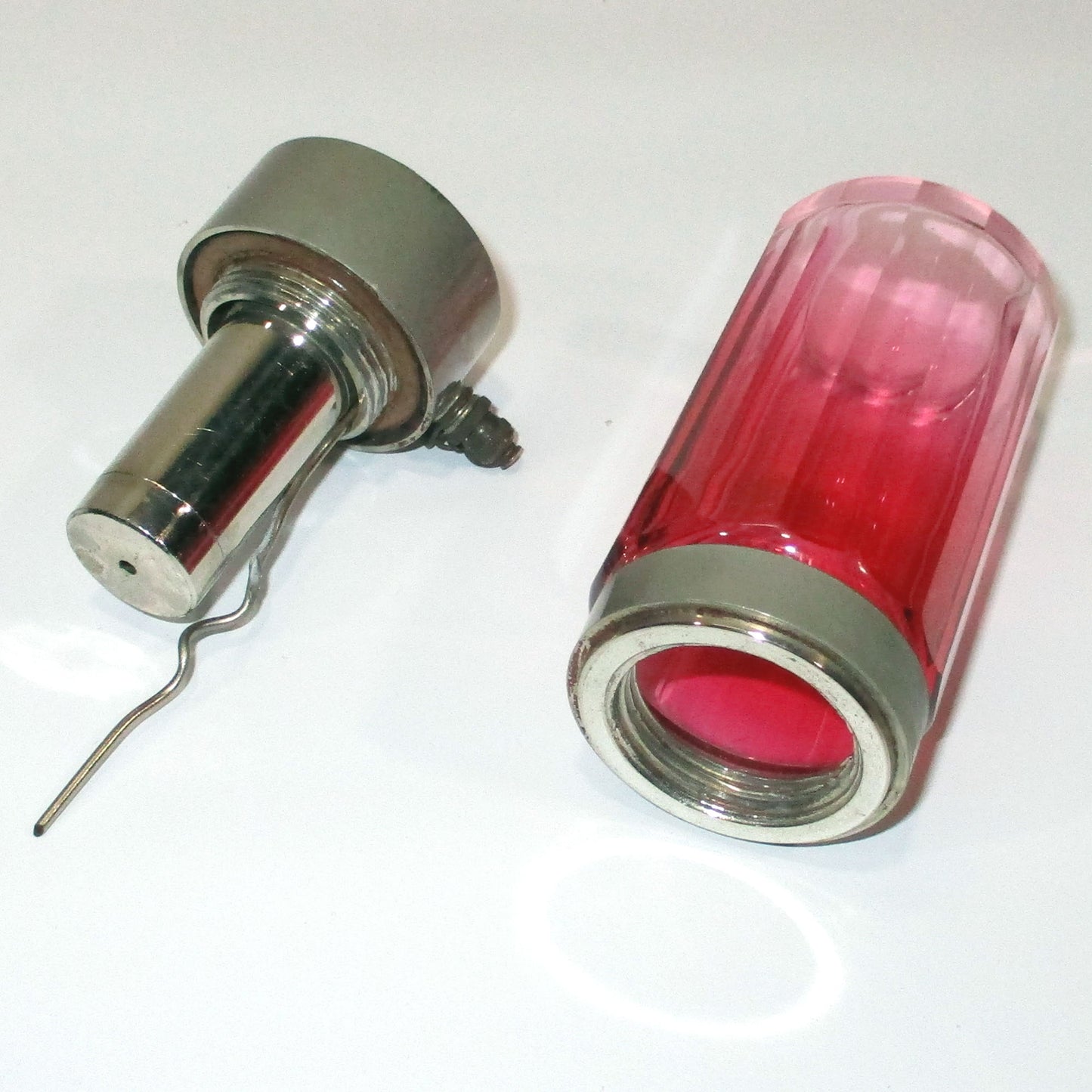 Art Deco Ruby Rubina Cut-Glass Perfume Atomizer