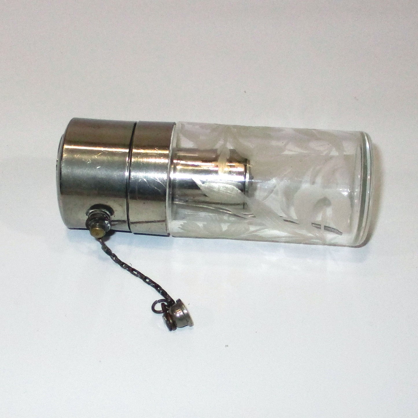 Antique Cut-Glass Lily Intaglio Design Perfume Atomizer