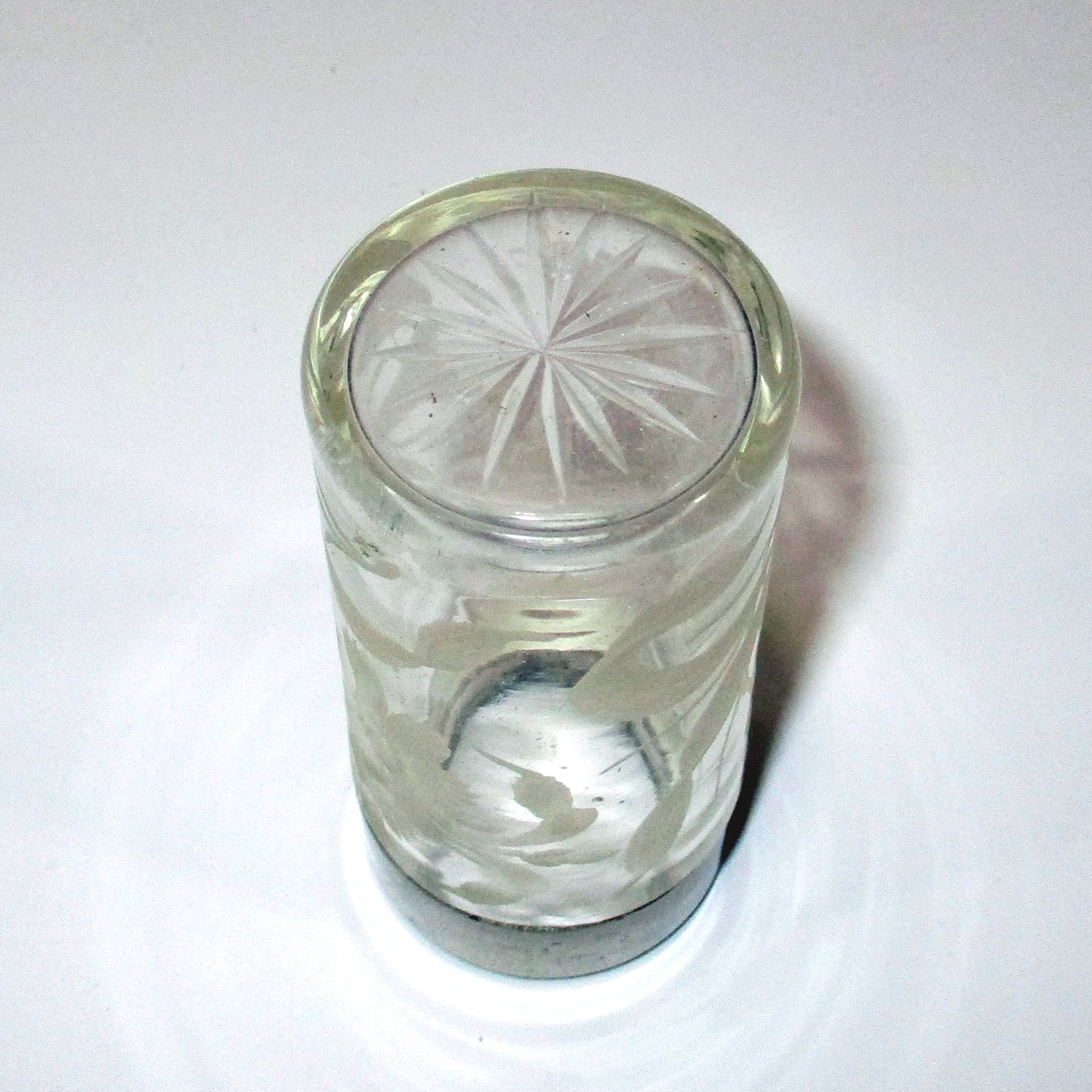 Antique Cut-Glass Lily Intaglio Design Perfume Atomizer