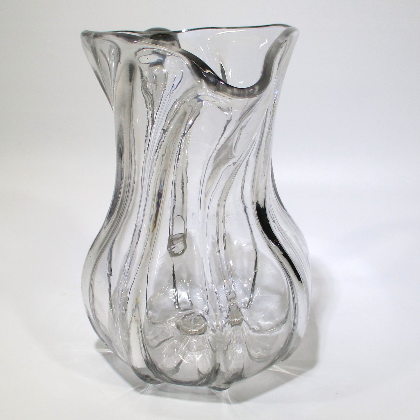 Antique Pittsburgh Glass Blown-molded 8 Rib Pillar Water Pitcher