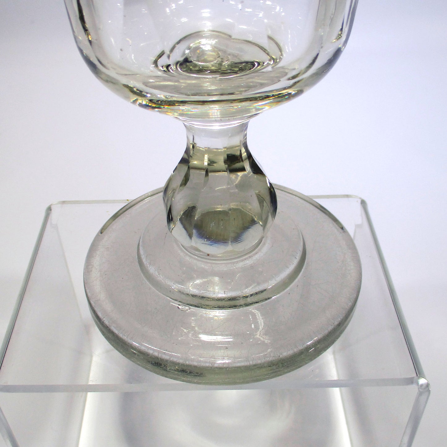 New England Boston and Sandwich Glass Etched Celery Vase
