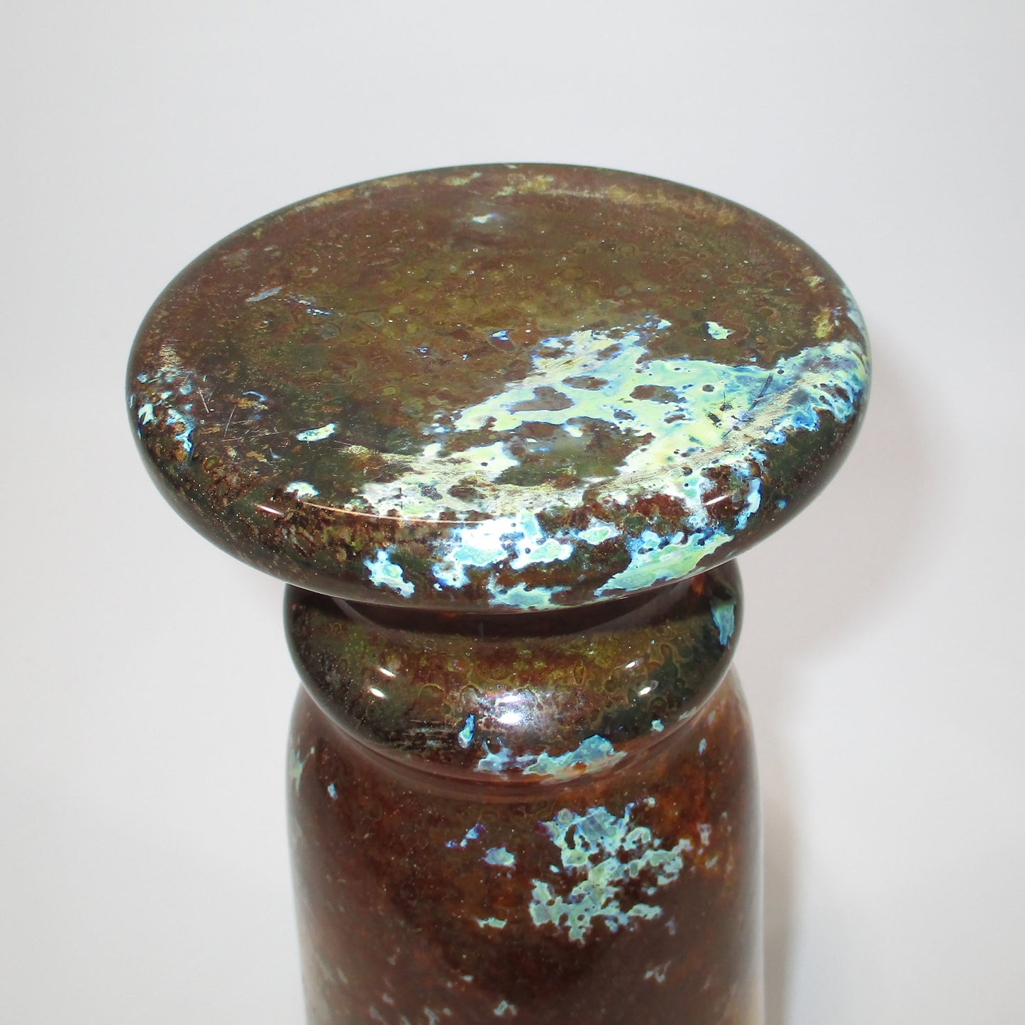 Hand-Blown Iridescent Art Glass Vase 12" Tall