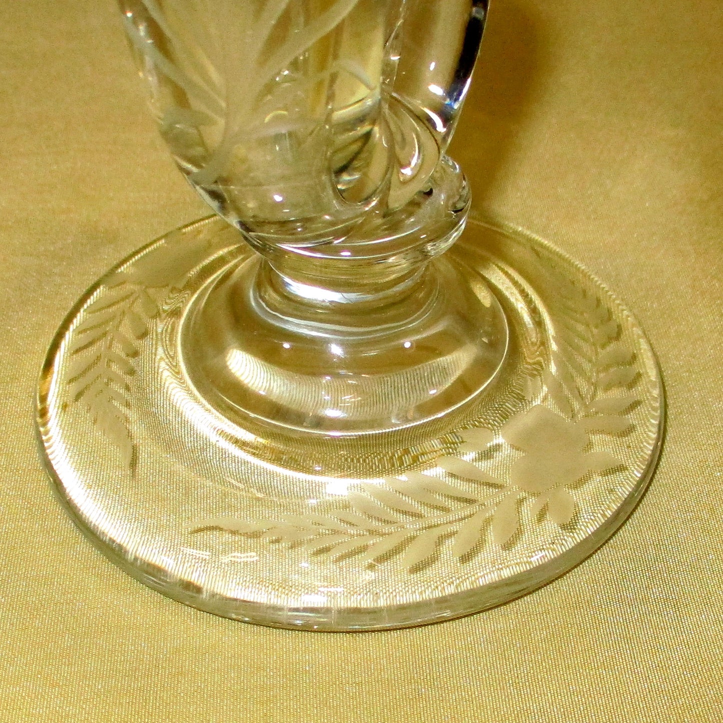 Engraved Glass Cornucopia Epergnes Pair 19th Century