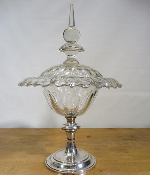 Baccarat Cut Crystal and Sterling Silver Covered Compotes 19th Century