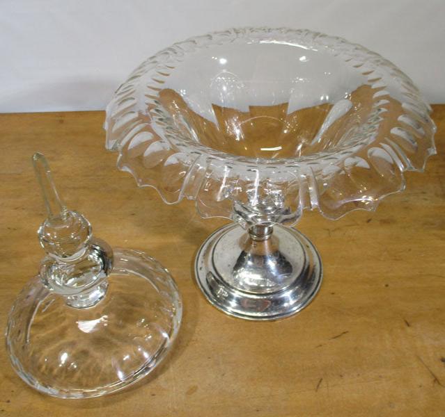 Baccarat Cut Crystal and Sterling Silver Covered Compotes 19th Century