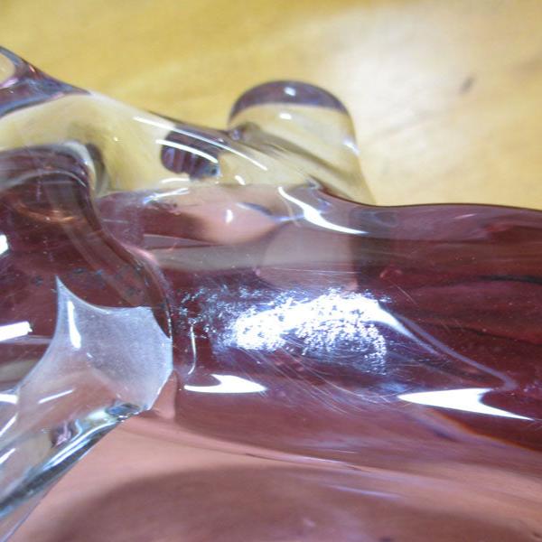 Alfredo Barbini Apple Bowl Murano Reactive Alexandrite Glass