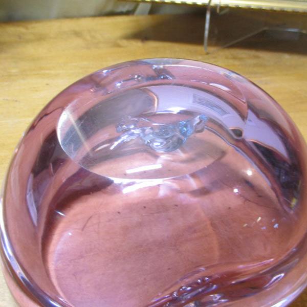 Alfredo Barbini Apple Bowl Murano Reactive Alexandrite Glass