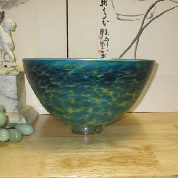 Aurene or Favrile Style Iridescent Art Glass Bowl Huge!