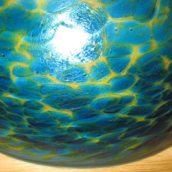 Aurene or Favrile Style Iridescent Art Glass Bowl Huge!