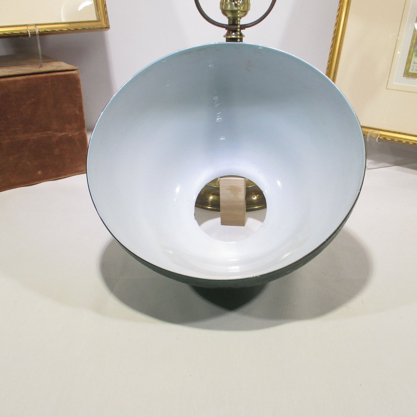 Signed Pittsburgh Lamp with Green Cased Cracked Ice Lamp