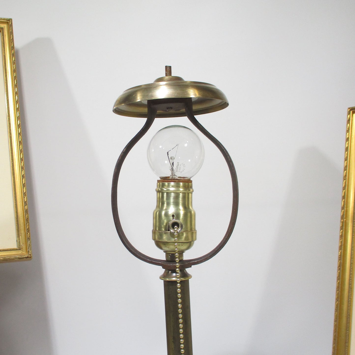 Signed Pittsburgh Lamp with Green Cased Cracked Ice Lamp