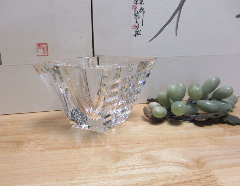 Orrefors Jan Johansson Horizons Arizona Cut Glass Low Bowl