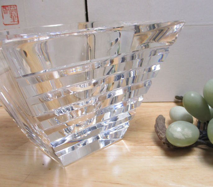 Orrefors Jan Johansson Horizons Arizona Cut Glass Low Bowl