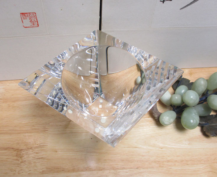Orrefors Jan Johansson Horizons Arizona Cut Glass Low Bowl