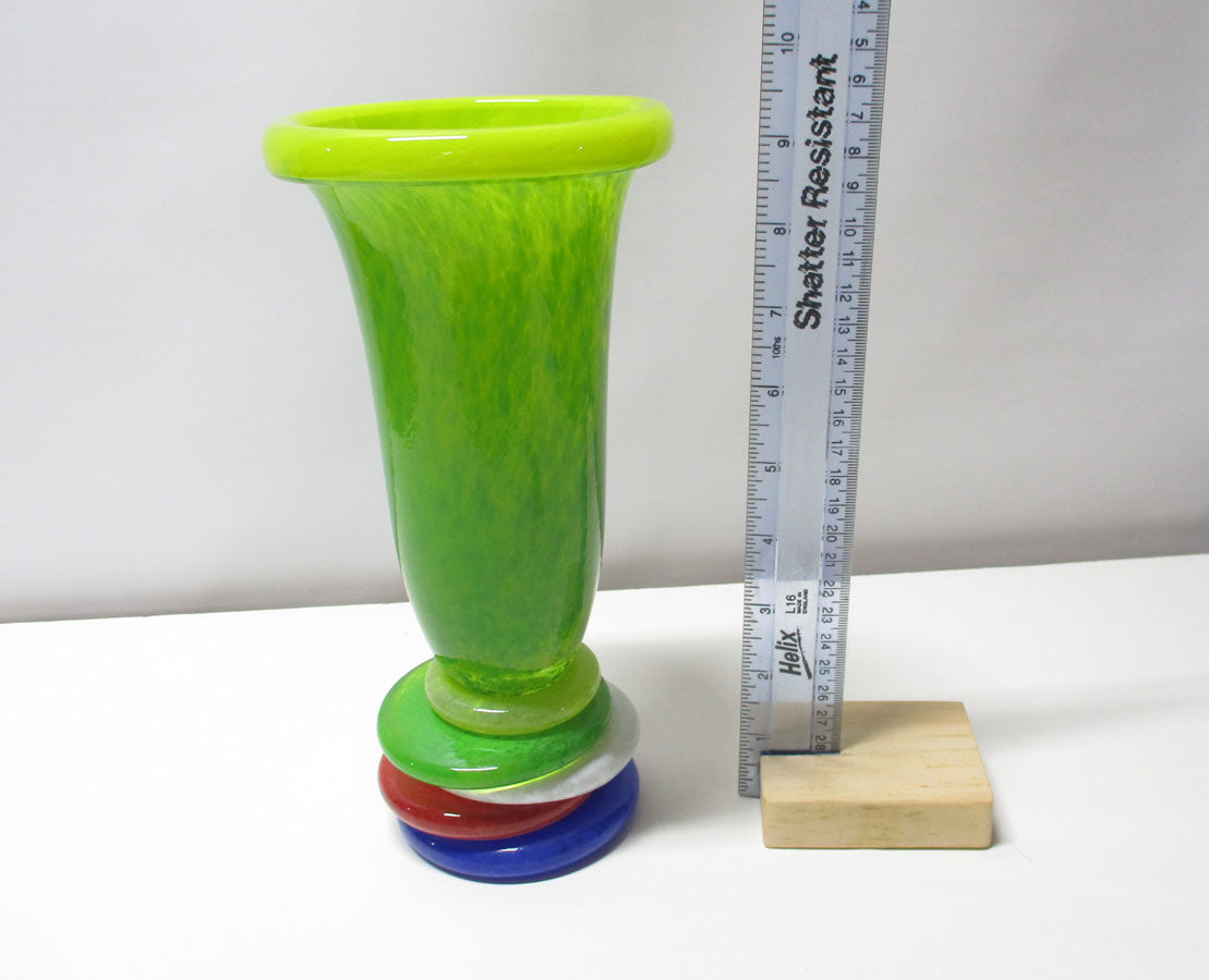 MCM Modern Ivan Stefanik Czech Spatter Art Glass Vase Signed