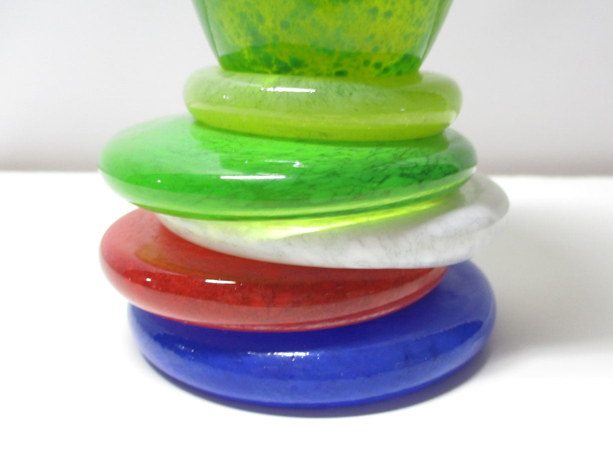 MCM Modern Ivan Stefanik Czech Spatter Art Glass Vase Signed