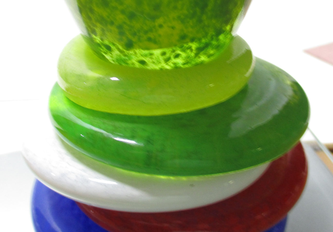 MCM Modern Ivan Stefanik Czech Spatter Art Glass Vase Signed