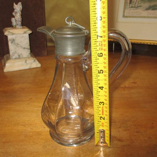 Antique Early 19th Century Blown Molded Pitcher Pewter Lid