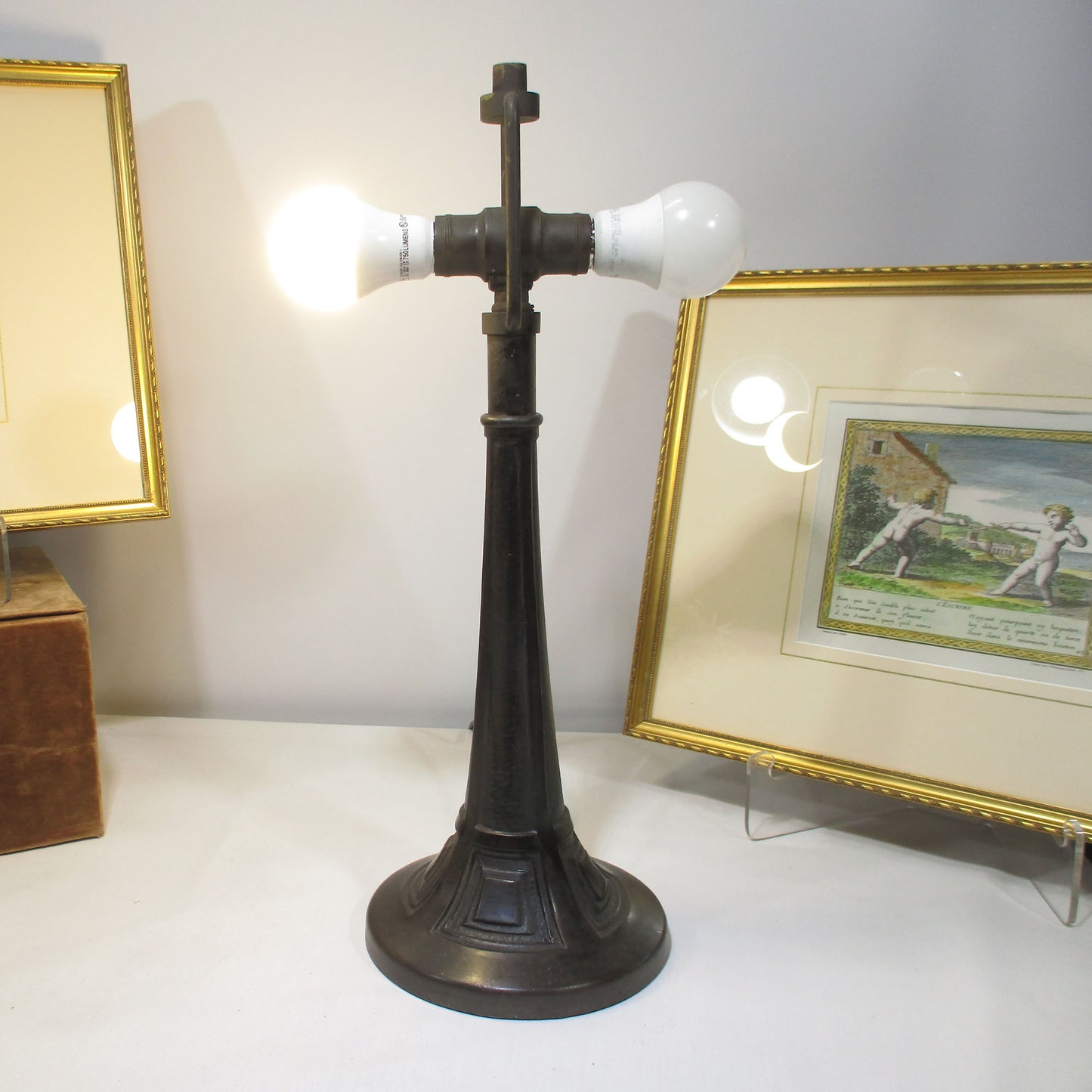 Bradley and Hubbard Huge Slag Glass Panel Lamp Arts and Crafts PG 58
