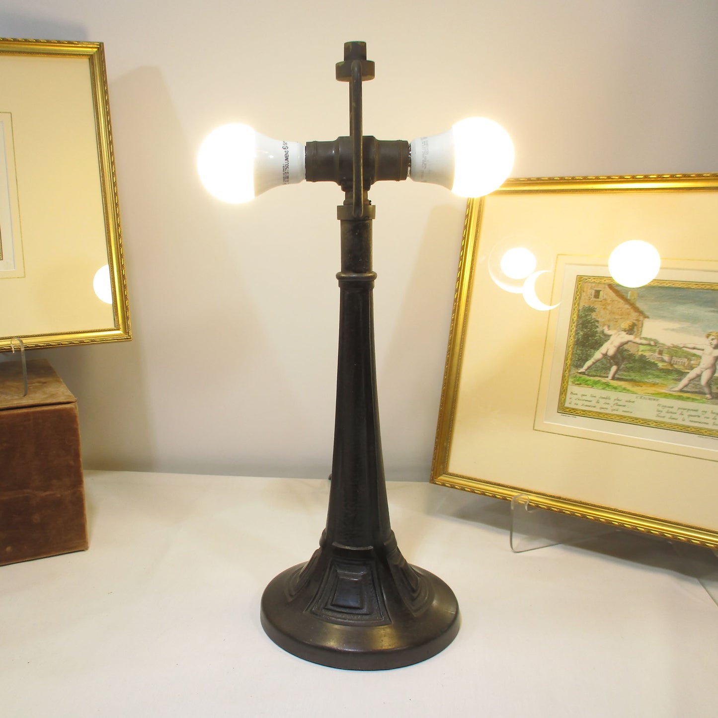 Bradley and Hubbard Huge Slag Glass Panel Lamp Arts and Crafts PG 58
