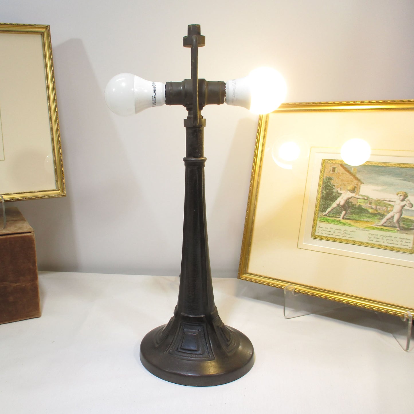 Bradley and Hubbard Huge Slag Glass Panel Lamp Arts and Crafts PG 58
