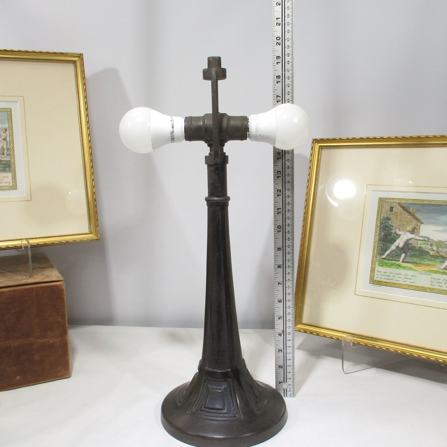 Bradley and Hubbard Huge Slag Glass Panel Lamp Arts and Crafts PG 58
