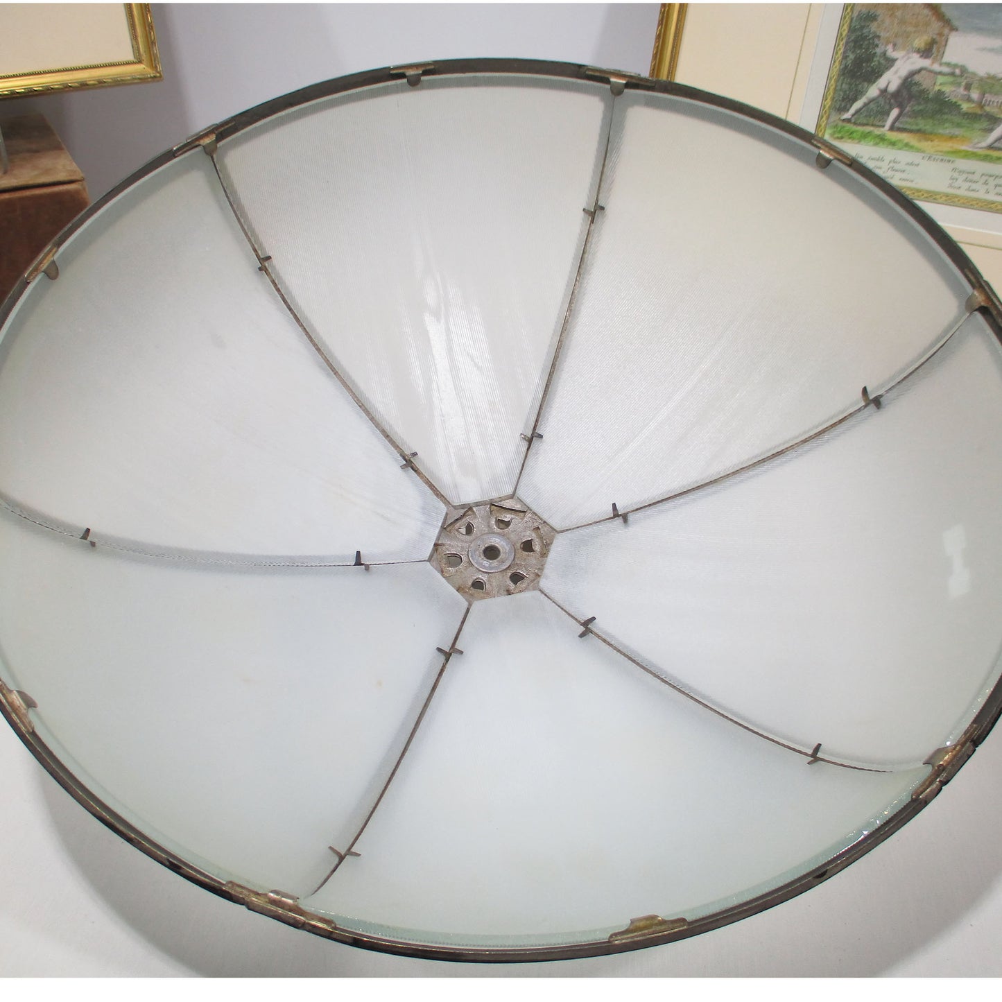 Bradley and Hubbard Huge Slag Glass Panel Lamp Arts and Crafts PG 58