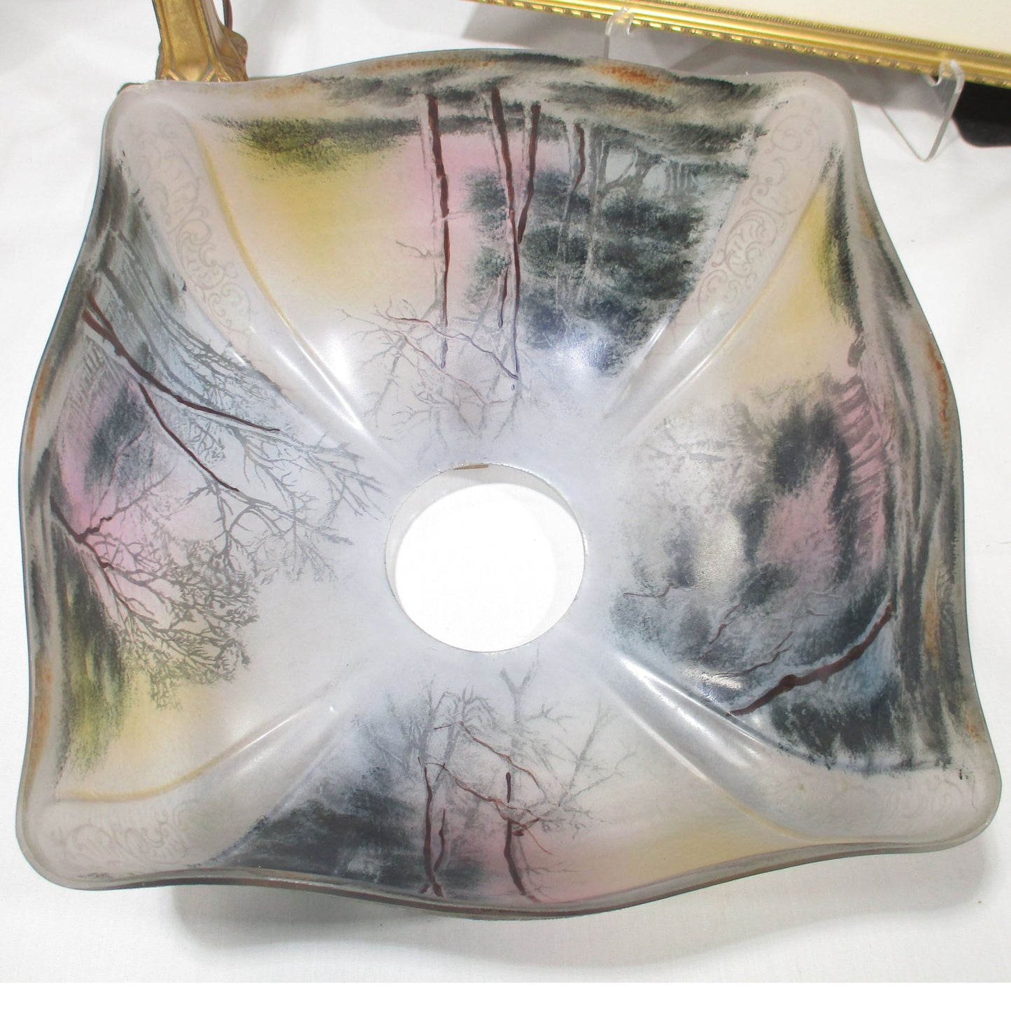 Pittsburgh Lamp with Reverse Painted Shade Winter Scene PG40