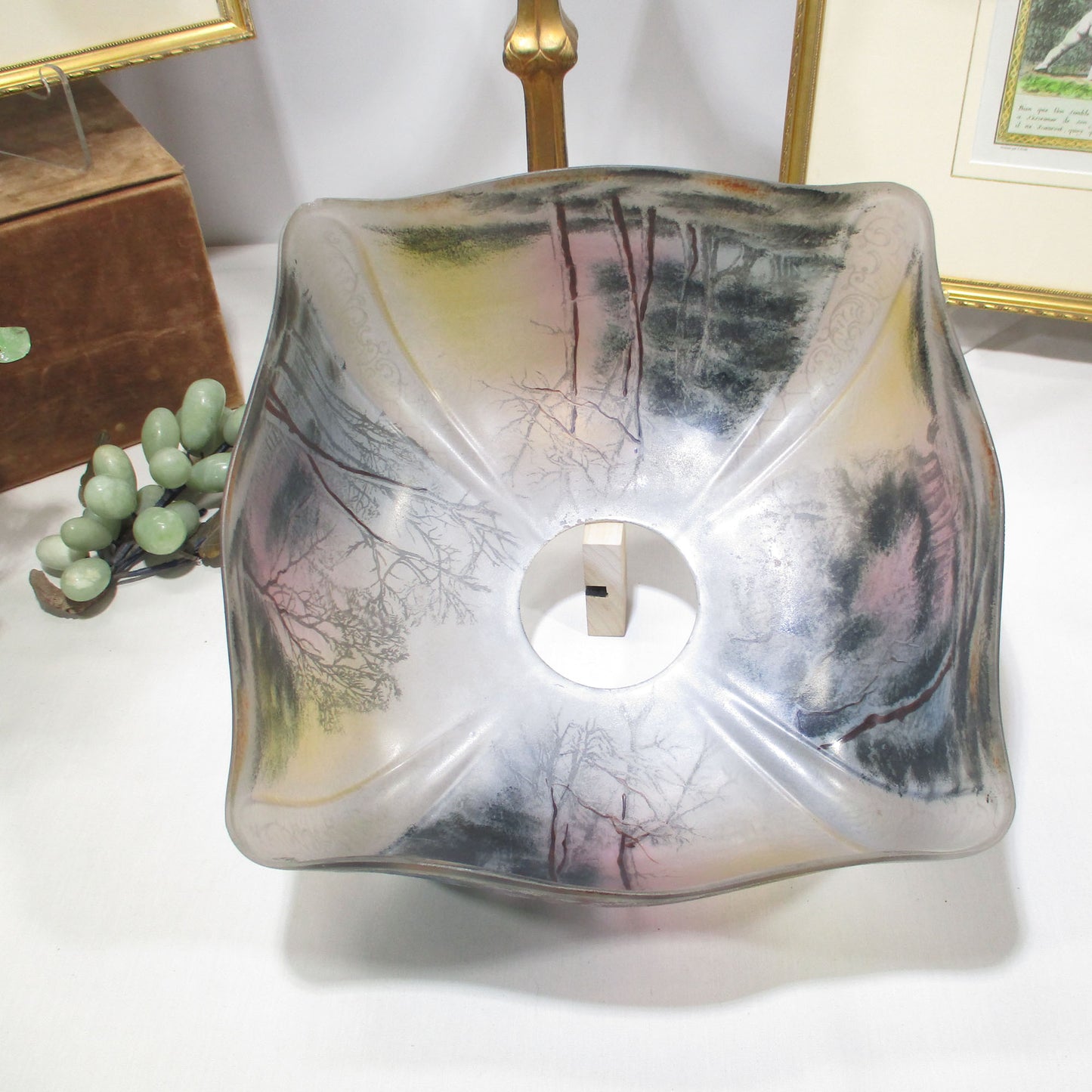 Pittsburgh Lamp with Reverse Painted Shade Winter Scene PG40