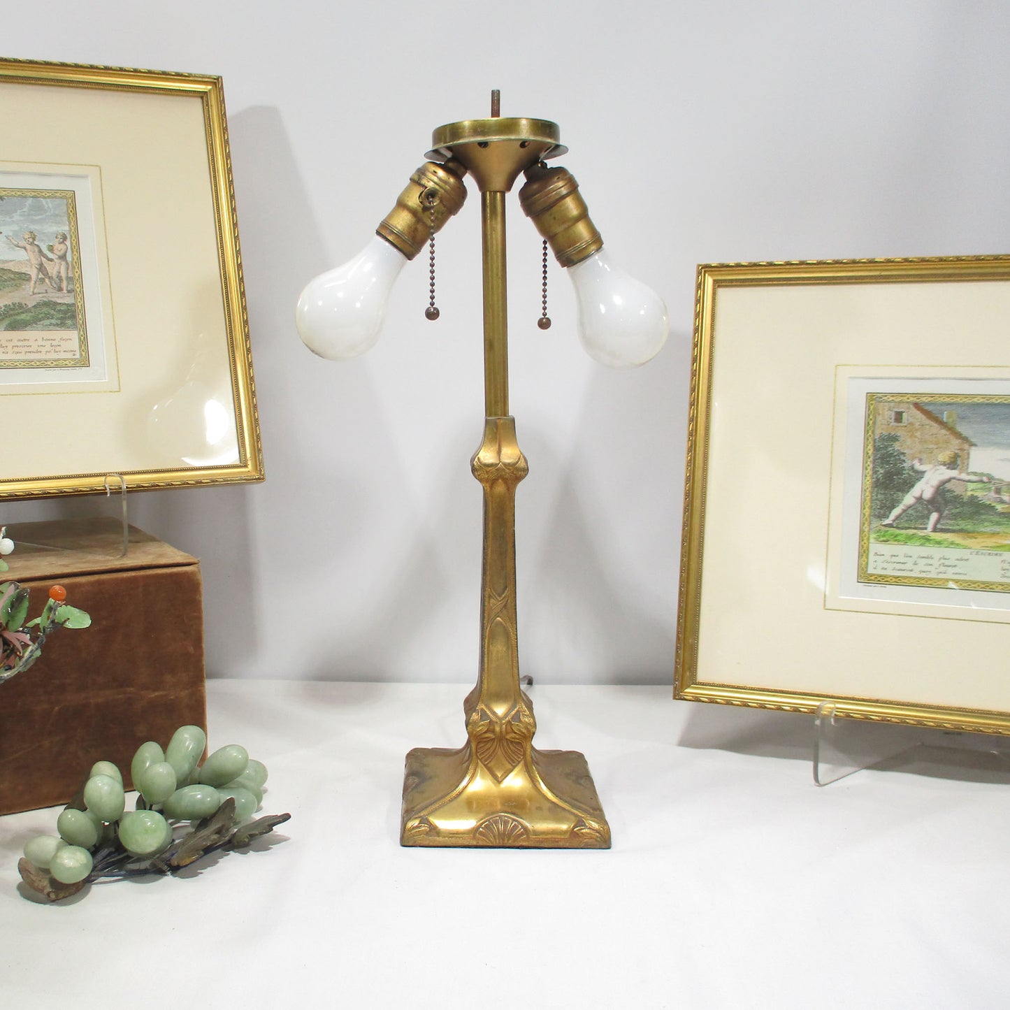 Pittsburgh Lamp with Reverse Painted Shade Winter Scene PG40