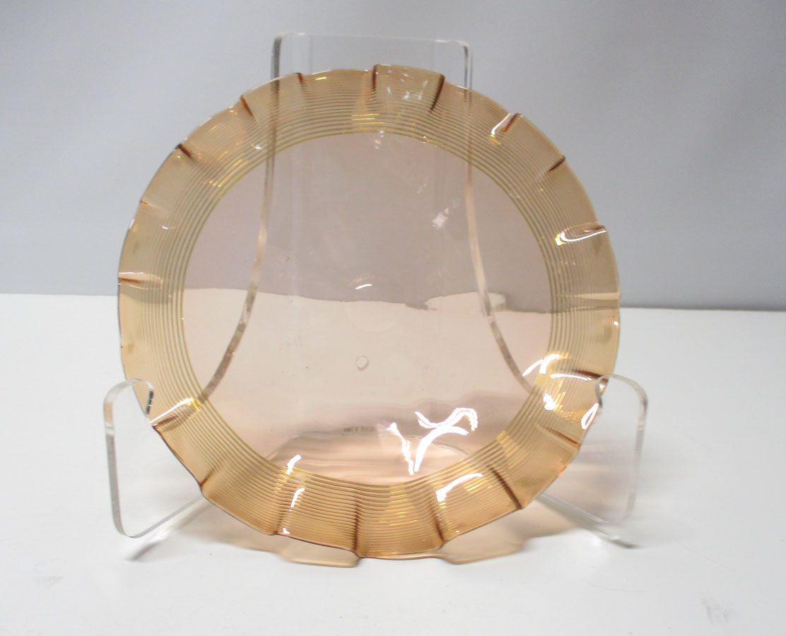 Stevens and Williams Victorian Glass Bowl and Undertray Threaded Cranberry Glass