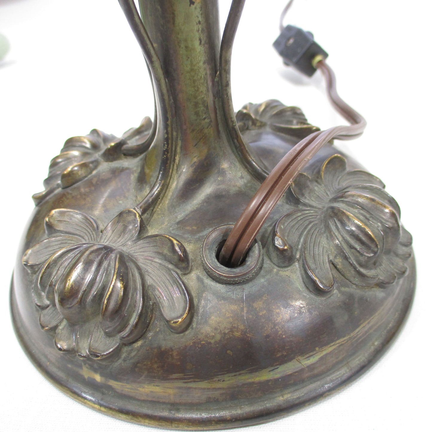 Antique Bradley & Hubbard Bronze Lily Torchiere Aurene Shade PG 58