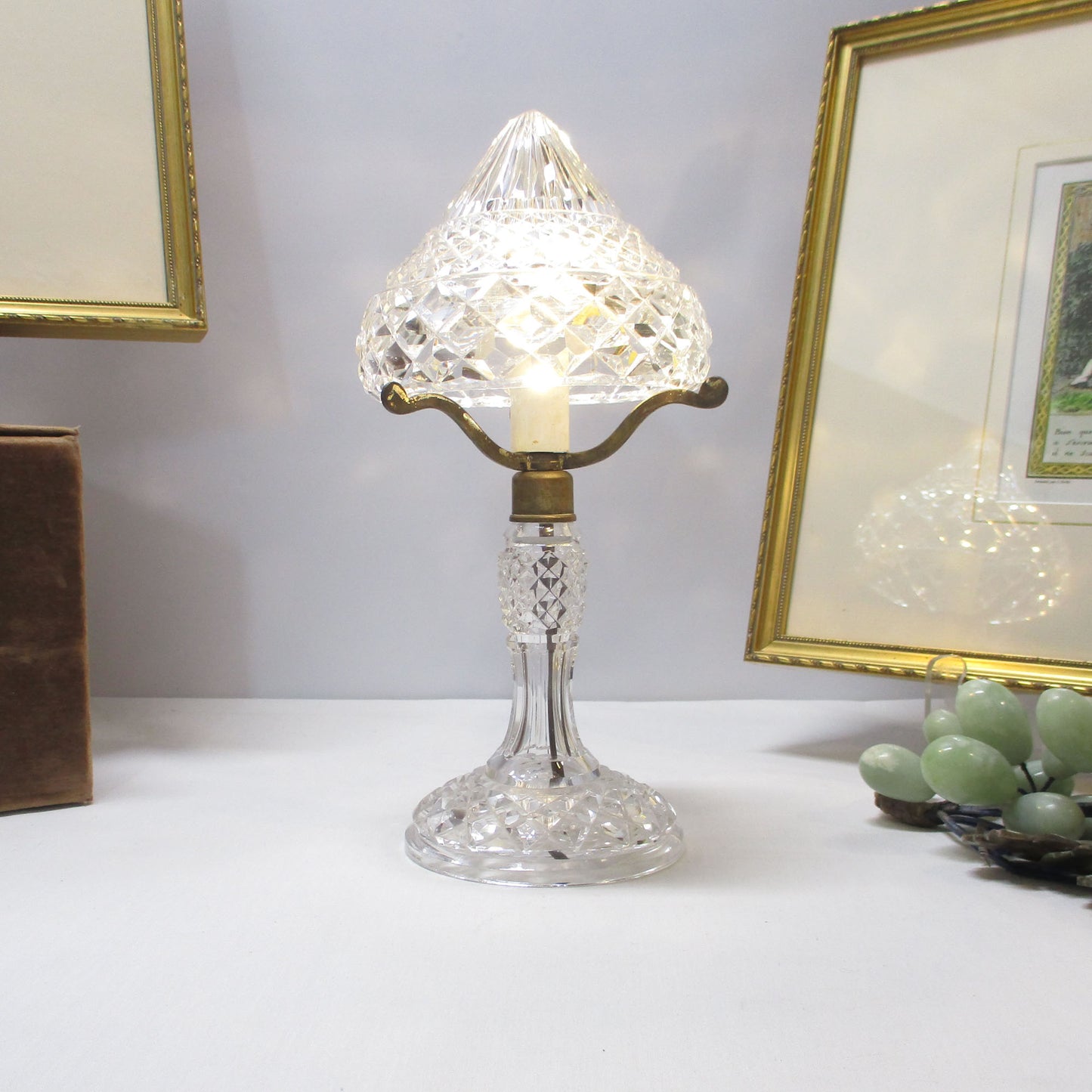 Cut Glass Boudoir Lamp Brilliant Period Style PG 49