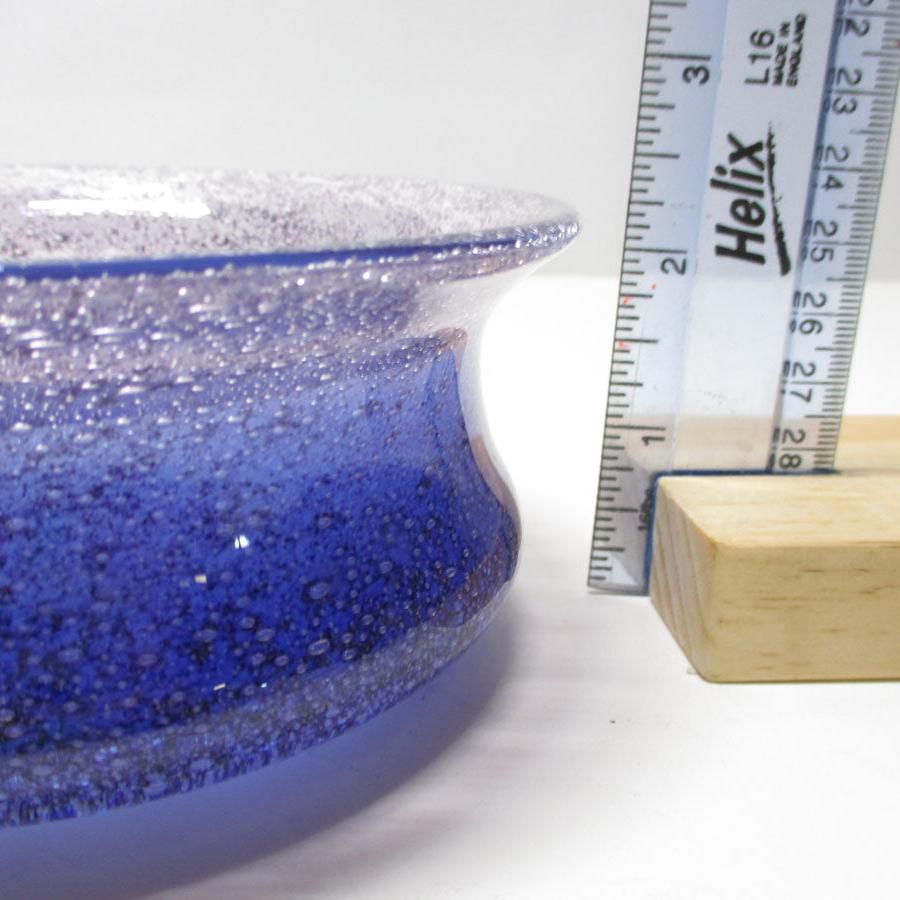 Ingeborg Lundin Orrefors Controlled Bubbles Blue Glass Bowl