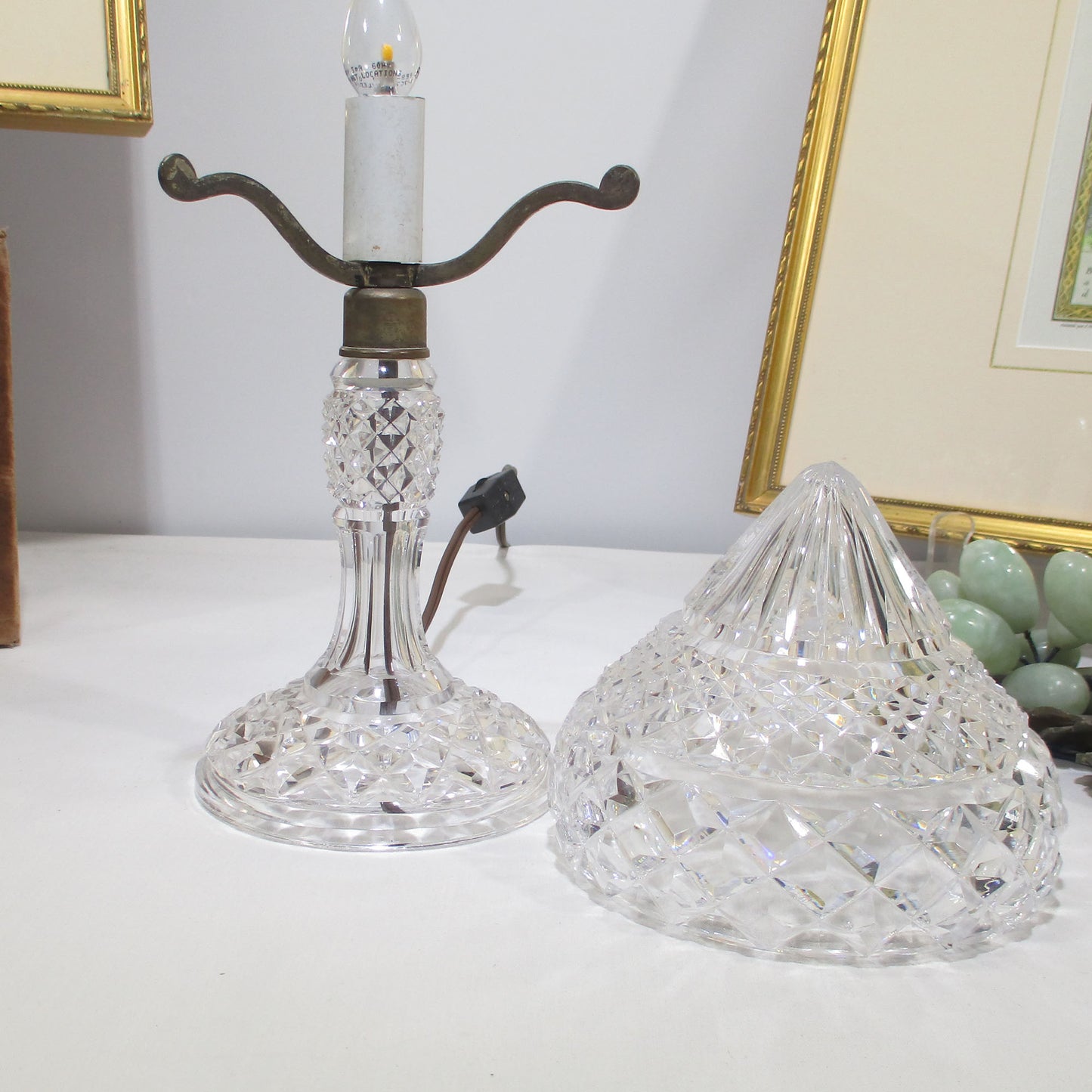 Cut Glass Boudoir Lamp Brilliant Period Style PG 49